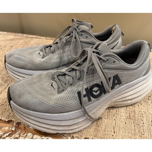 Hoka One One Bondi 8 Men\'s Sharkskin/Harbor Mist Running Shoes Sneakers Size 11D main image 5